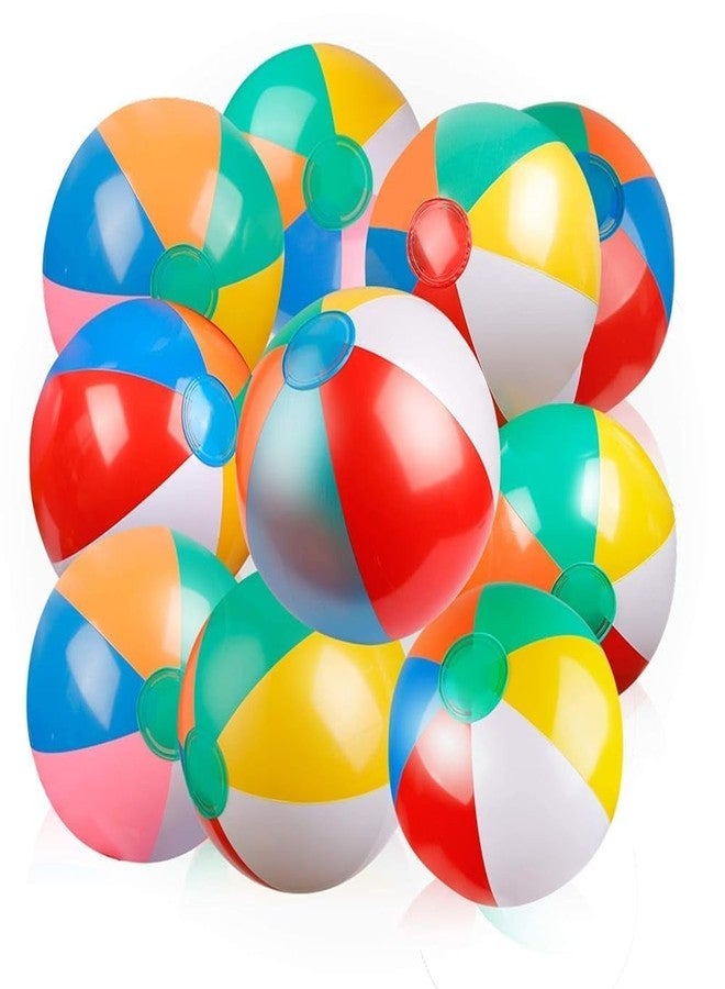DORPUT Inflatable Rainbow Beach Ball for Kids | Pool Party & Birthday Decoration Toy | Summer Water Play Ball for Boys & Girls | 8-12 Inches (Inflated/Deflated) Pack of 3 - Image 1
